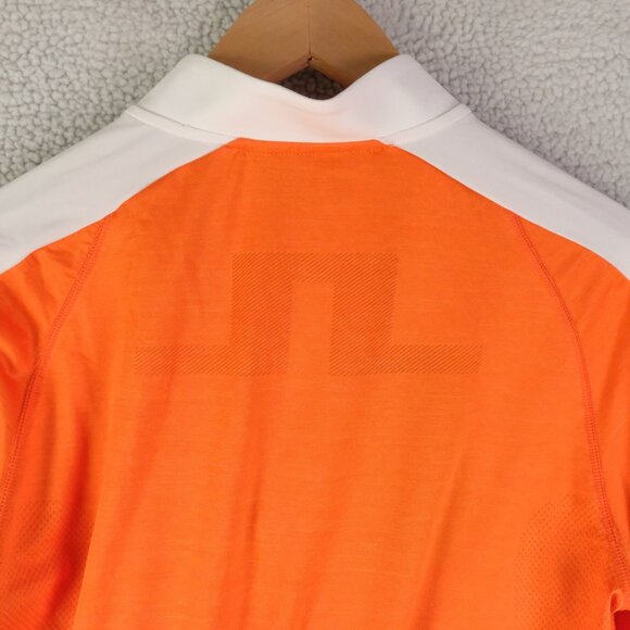 J.Lindeberg RY Mid Layer Shirt Mens Medium Lava Orange Quick Dry Stretch Golf - Picture 5 of 11